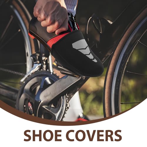 Cubiertas para punta de zapatillas de ciclismo Yardwe, 2 pares, protector térmico para clima frío, para hombres y mujeres, para ciclismo de montaña y carretera miniatura 4