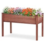 48Γ24Γ30 Inch Raised Garden Bed with Legs, Solid Wood Elevated Planter Box Stand with Liner for Outdoor, Backyard, Patio, Balcony