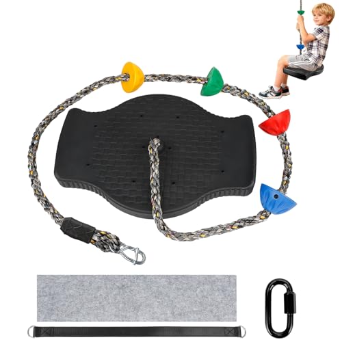 Climbing Rope with Platforms Disc Swing Seat Single Disc Rope Climbing Seat Including Hanging Strap...