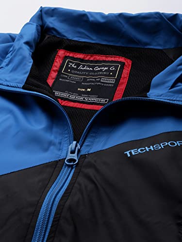 Image of The Indian Garage Co Men Regular Fit Colorblocked Wind Cheater