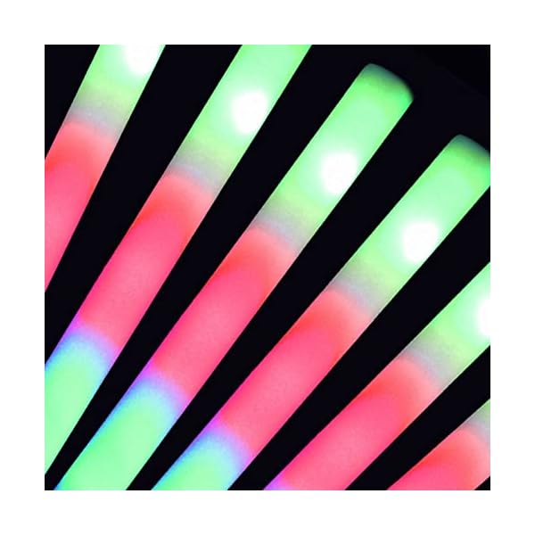 Mr party king 100 led party foam light sticks batons wand for wedding, parties, birthdays, guests, party, dj, concerts, festivals, events, promotions bulk party favors 3 color lighting modes batteries - image 6