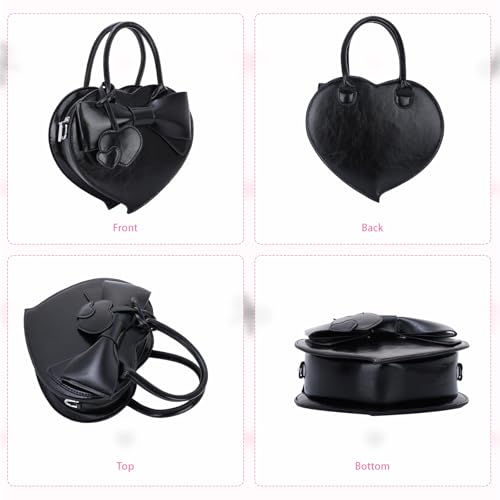 KUANG! Women's Bowknot Tote Purse Shoulder Bag Heart Crossbody Pu Leather Top Handle Handbag for Women2