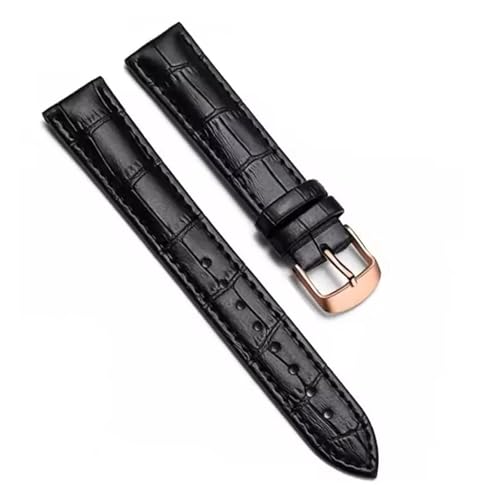 Correa de reloj cuero EDVTK35 accesorios de 18mm 20mm 22mm hebilla oro negro 5