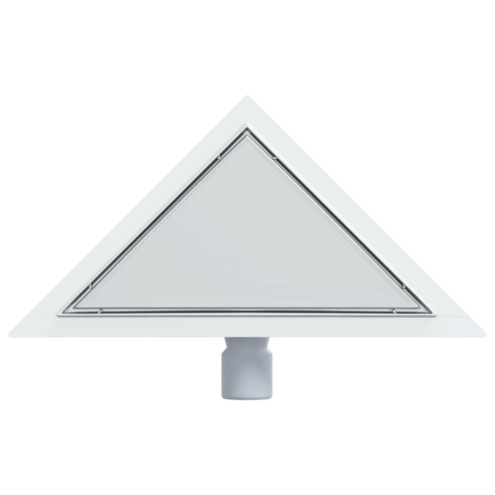 2 in 1 Dreiecks-Duschabfluss Silber aus Edelstahl 304 32 x 32 x 7,5 cm mit abnehmbarem Ablauf, Fliesenfähig, inklusive Haken, Siphon und Dichtung, für Dusche, Bad, Waschtisch und Küche