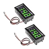 FSTURIOS 2PCS DC 0-30V Mini Digital Voltmeter, 3-Wire 0.56' LED Digital Display Panel Voltage Gauge, Battery Volt Meter Mount Car Motorcycle with Reverse Polarity Protection (Green)