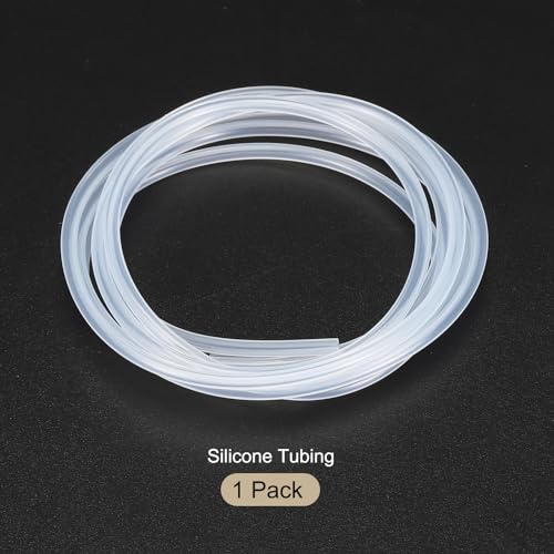 Image of 1m(3.3ft) 1mm(0.04 inch) ID x 2mm(0.08 inch) OD Silicone Tubing Clear Industrial Plastic Tubing Pure Silicone Hoses for Pump Siphoning Draining Irrigation Brewing