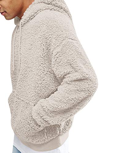 Gemijacka trui met capuchon, pluche hoodie, sweatshirt met teddyfleece en zakken, voor heren - Image 3