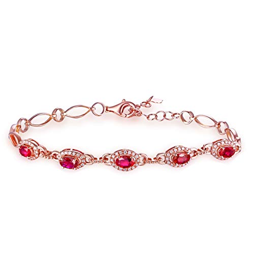 Bracelet Feng Shui or rose et rubis, le cadeau précieux idéal pour femme