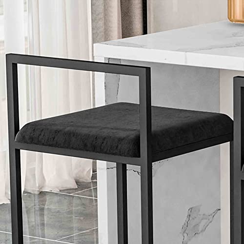 Set de 2 tabourets de bar en métal avec assise rembourrée confortable