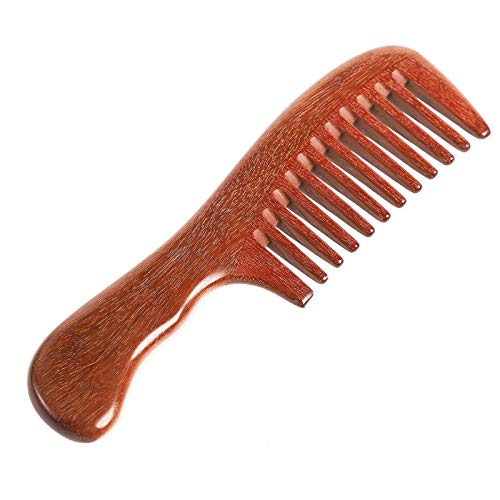 Peine de madera natural antistático de sándalo rojo miniatura 5