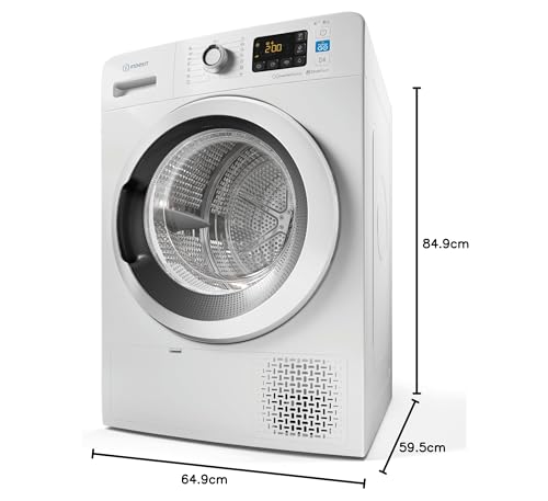 Indesit Carga frontal Independiente Máquina Secadora Con Bomba De Calor, 8Kg, Blanco - imagen 10