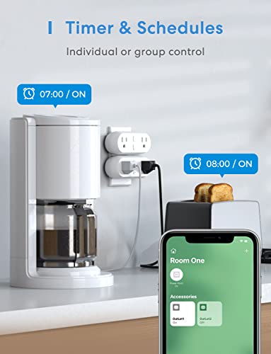 Meross HU-XI-201 Wifi Dual Smart Plug, 15A 2-In-1 Smart Outlet, Support Apple Homekit thumb #5