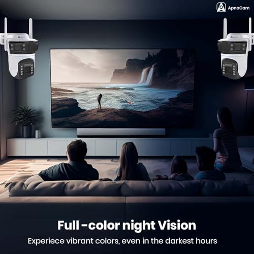 Image of ApnaCam 5 MP WiFi Outdoor 3 Lens /Screen Mini Bullet+PTZ Wireless IP CCTV Security Camera | Colored Night Vision | 2-Way Audio | Motion Track