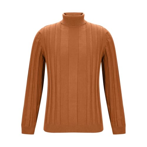 Men's Casual Knitted Sweater Cable Knit High Neck Pullover Sweater Long Sleeve Soft Casual Texture Pullovers Sweaters3