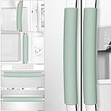 Royleath Refrigerator Handle Covers, 6PCS, Leather Kitchen Appliance Handle Covers, Keep Your Fridge Microwave Oven Stove or Dishwasher Clean, Stains Dirty Oils, Timesaver, Kitchen Decor (Jade Green)