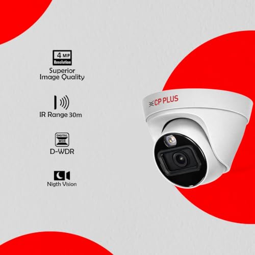 Image of CP Plus 4MP IP Camera 30 m IR & Warm Light Range with IP67 Weatherproof Protection, H.265 /H.264, PoE, 120 dB WDR, ICR, 3DNR, ROI, and Built-in mic [CP-UNC-DA41L3C-LQ]