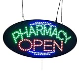 LED Pharmacy Sign, 19'×9.5', Pharmacy Open Business Sign, Animated Billboard for Drugstore, High Brightness, Multiple Light Modes, Ideal for Displaying inside the Store Windows (19'×9.5')