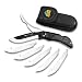 Outdoor Edge RazorPro, RO-10, Double Blade Folding Hunting Knife - Replacement Razor Blade, Gutting Blade, Black Non-Slip TPR Handle, Black Nylon Sheath