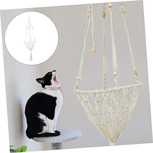 DRESSOOS Rede areia gato tecida balanço gato em macramê cama gato calmante brinquedos bicho estimaçã