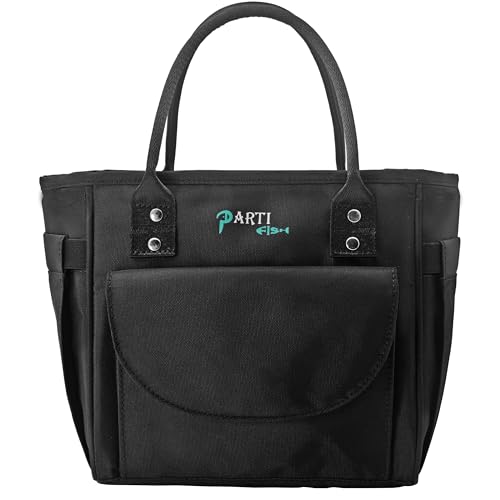 [Parti Fish] 小型保冷バッグ 7.5L 強力保冷 4層断熱 漏れ防止 おしゃれ 保冷トート ランチバッグ ショッピングバッグ 女性向け 黒 S