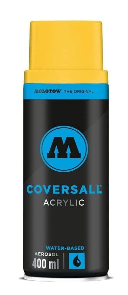 Molotow Coversall Acrylic Water Based Spray Paint Can, 400ml, Colour: Signal Yellow