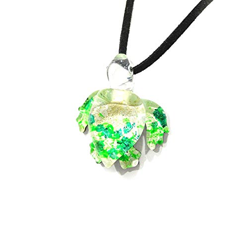 Handmade Green Sea Turtle Art Glass Blown Sea Animal Figurine Pendant Necklace Jewelry - Model Y2016 #TOP6