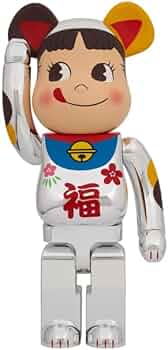 Amazon.co.jp: BE@RBRICK 招き猫 ペコちゃん 福 銀メッキ 1000％ : ホビー