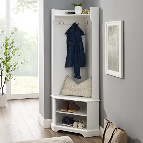 Crosley Furniture Anderson Corner Hall Tree, White #TOP4