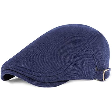 PORSYOND Men Gatsby Newsboy Hat Elastic Flat Hats Caps Cabbie Ivy Newsboy Hat for Autumn Winter (Navy Blue, Adjustable Straps) Cover