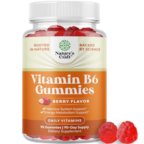 Potent Vitamin B6 Gummies for Adults - Vitamin B6 50mg Per Serving Gummy Vitamins for Women and Men for Immune Nerve and Mood Support - Vegan Kosher B6 Vitamins Gummies for Women and Men - 90 count