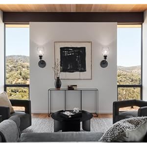 Xinbei lighting wall sconce 1 light bathroom vanity wall light with clear glass matte black finish xb w1210 1 mbk  urban country home decor