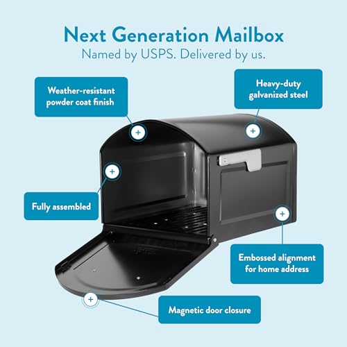 Image of Architectural Mailboxes 950020B-10 Centennial Postmount Mailbox, XL, Black