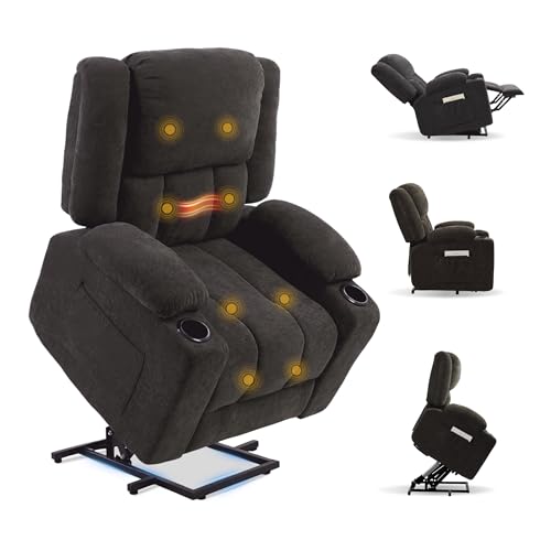 FLEXISPOT Fauteuil Relax Électrique Releveur, Massage 8 Points et Chauffant, Inclinable 105–165°, Aide au Lever, Confort Ergonomique,...