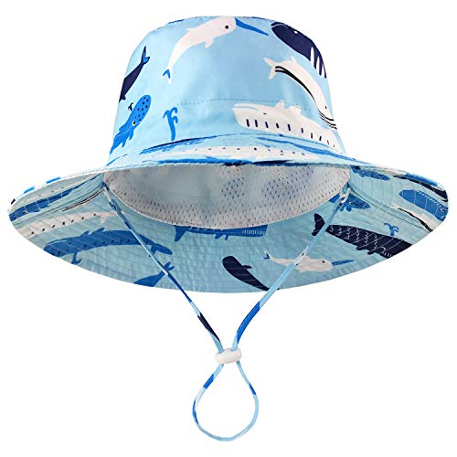 BQUBO Baby Sun Hat Wide Brim Summer Beach Hats UPF 50+ Sun Protection Toddler Bucket Hat Cap for Baby Boy Girl