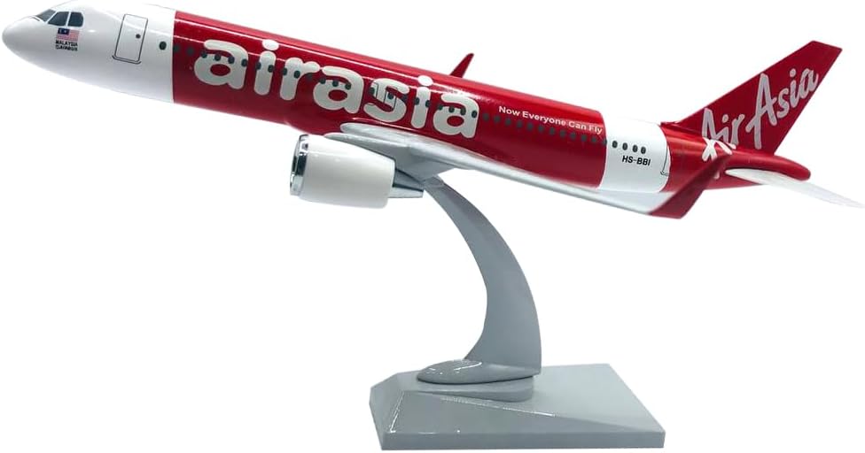 16cm Air Asia A320 Airlines Airbus Alloy Metal 1:400 Scale Diecast Airplane Static Decoration Aircraft Model Toy Plane Model Aircraft and stand