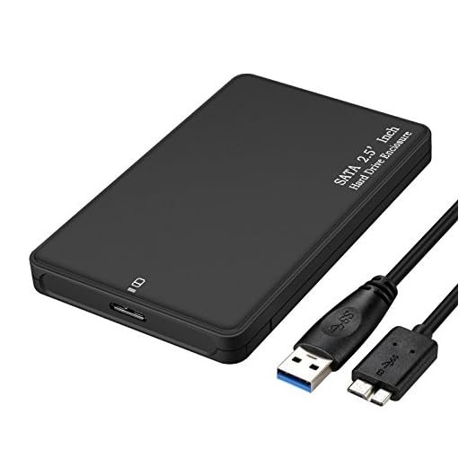 Asbter USB 3.0 HDD SATA extern hårddisk hårddisk skal för 9,5 mm 7 mm 2,5 tums SATA-hårddisk och SSD [USB 3.0-kabel och verktygsfri]