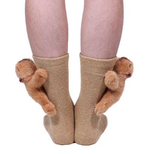 Image of Sloth Socks for Women, Cute 3D Fuzzy Socks, Christmas Stocking Stuffers