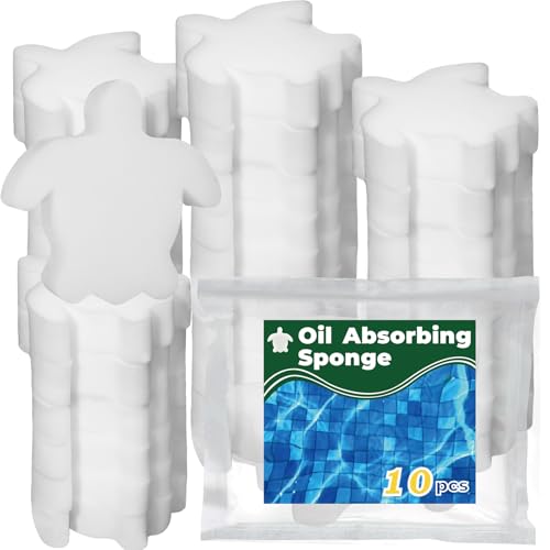 JMUQ 10PCS Pool Sponge Oil Absorber, Pool Scum Absorber, Hot Tub Scum Absorber Filter, Turtle Oil Scum Absorber for Swimming Pools and Spas