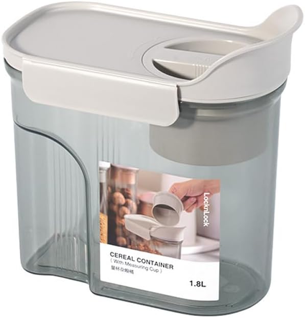 LocknLock Pantry Storage Container with Measuring Cup, 3L / 101 oz Airtight Rice and Dry Food Storage Bin, BPA-Free Kitchen Organizer for Rice, Flour, Cereal and Beans, Mint
