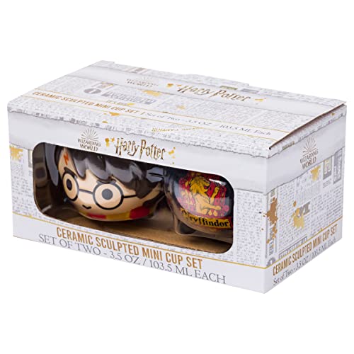 Silver Buffalo Harry Potter Gryffindor Cauldron 2Pc Ceramic 3D Sculpted Mini Cup Set, Perfect As A Sugar, Cream, Or Milk Set, 3.5 Ounces #TOP6