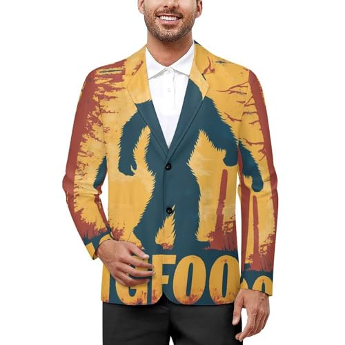 Vintage Bigfoot Woods Classic Suits Blazer for Men Business Tuxedo Jacket Sport Coat Two Buttons