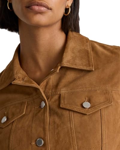 IZAC & DAUD Women's Trucker Real Leather Jacket - Trendy Real Lambskin Vintage Style Women’s Leather Jacket2