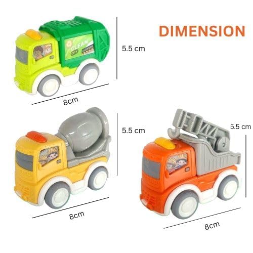 Image of Galaxy Hi-Tech Construction City Vehicle Toy Set - Set of 3 Pull Back Vehicles for Kids 3+ Years - Enhances Hand-Eye Coordination & Sparks Imagination - Fun Play for Boys & Girls