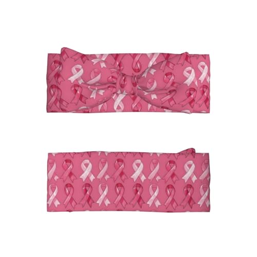 Pink Ribbon Print Baby Girl Bows Headbands Baby Girls Newborn Headbands Infant Toddlers 0-6 Months2
