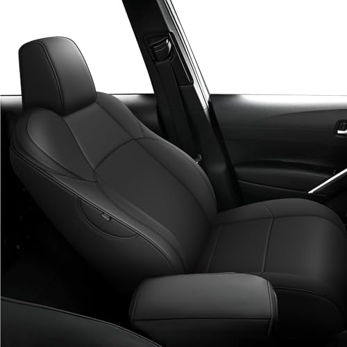 Image of AOMSAZTO Custom Fit Seat Covers for Toyota bZ4X XLE,Limited 2023 2024 2025 2026 Full Set Waterproof Faux Leather Cover Seat Set Interior Accessories Cushion Protector Breathable Seat Cover Sets Black