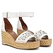 Franco Sarto Womens Clemens Espadrille Wedge Sandal White Stud 7.5 M