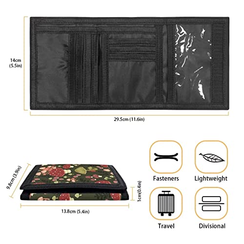 Dolyues Mushroom Purse Kids Small Wallet For Girls Women Tri-Folded Wallet Cash Pocket Card Holder Coin Purse With Id Window Travel Clutch Organizer Money Bag #TOP5