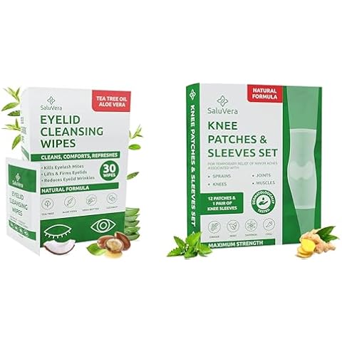 Eyelid Wipes and Herbal Knee Patches Bundle with Compression Sleeves, Complete Care Kit for Eye Relief and Knee Support, Natural Ingredients for Soothing Eyes & Targeted Joint Comfort Cover