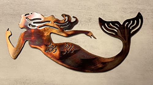Swimming Mermaid Metal Wall Art
