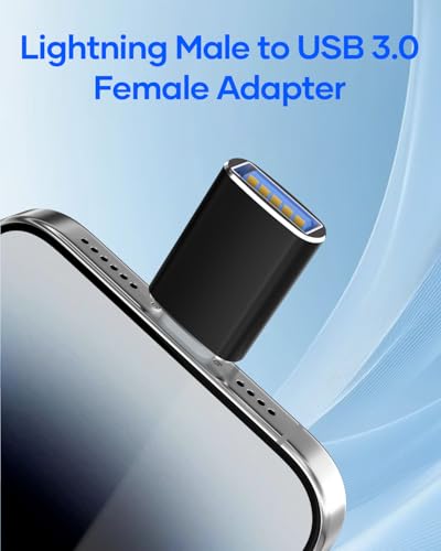 layajia Adaptateur Lightning vers USB, Câble Lightning Mâle vers USB Femelle pour iPhone 14 13 12 11 Pro Max, Adaptateur OTG iPhone pour avec Clé USB, Souris, Clavier, Concentrateur, Appareil Photo – vue 2